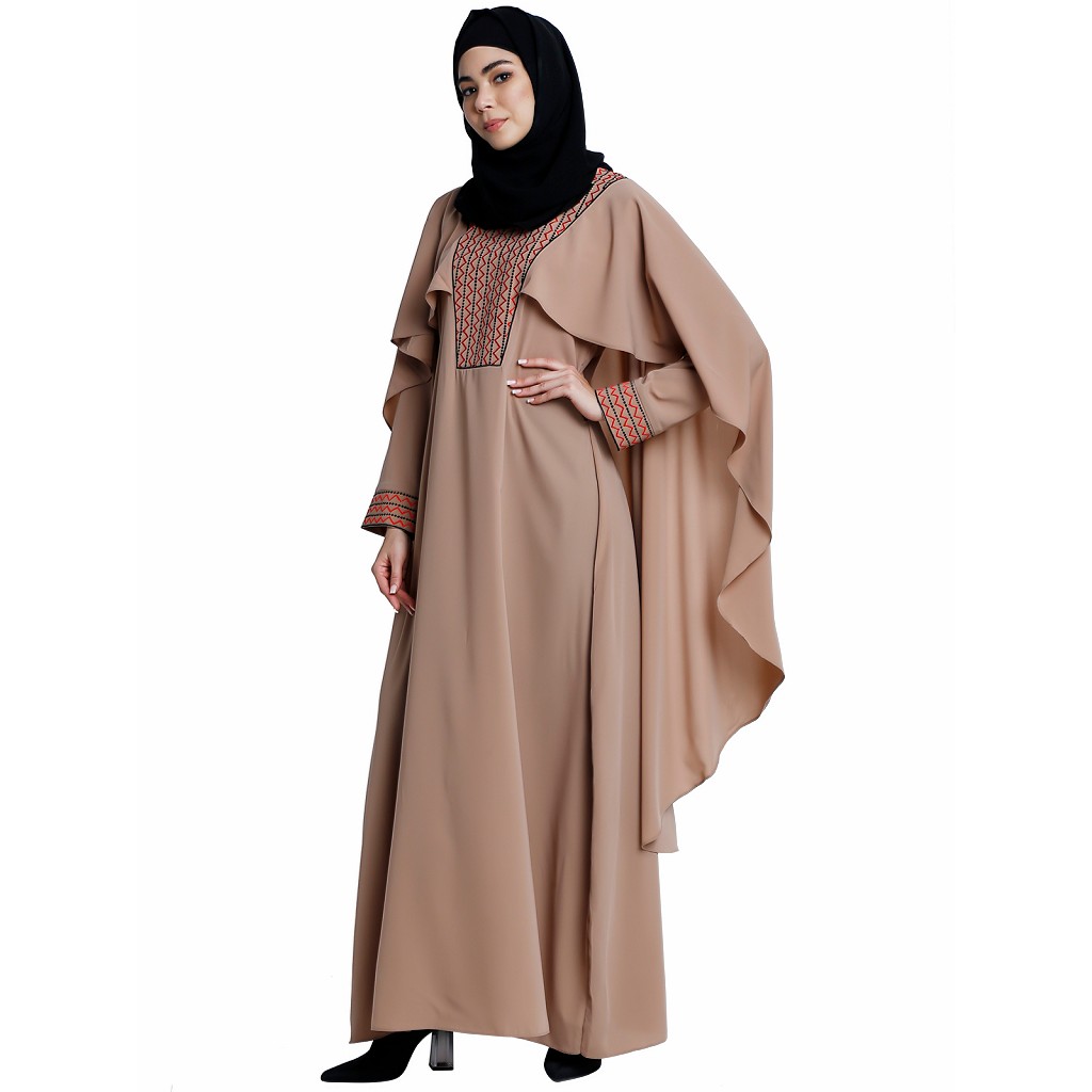 Abaya online Buy embroidery cape abaya at www.lihaaj in UK
